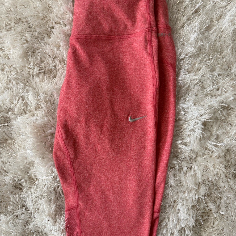Nike Mid-Length Slim Fit Coral Colored DRI-FIT Leggings, Women’s XS